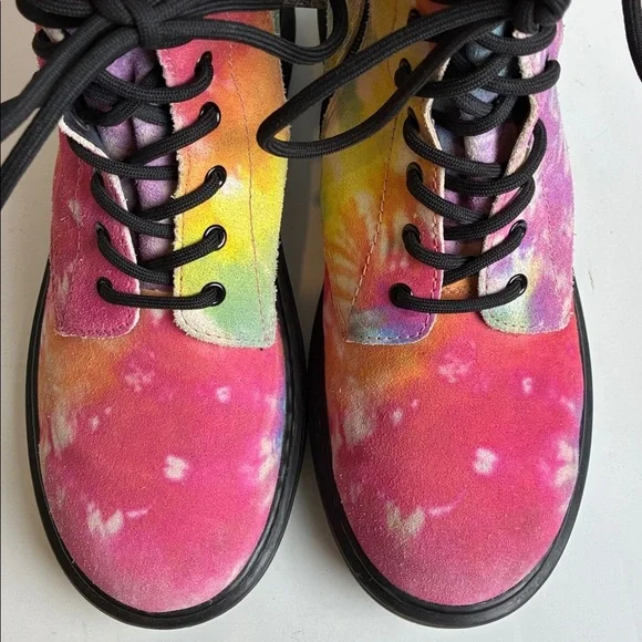 Dr. Martens 1460Y Multi Tie Dye Leather Combat Boots Youth M6 Women’s 7 EU 38 - Picture 10 of 16